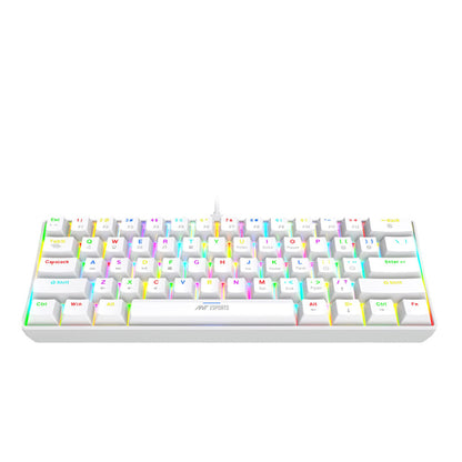 Ant Esports MK1300 V2 60% Mechanical Red Switches Gaming Keyboard - White