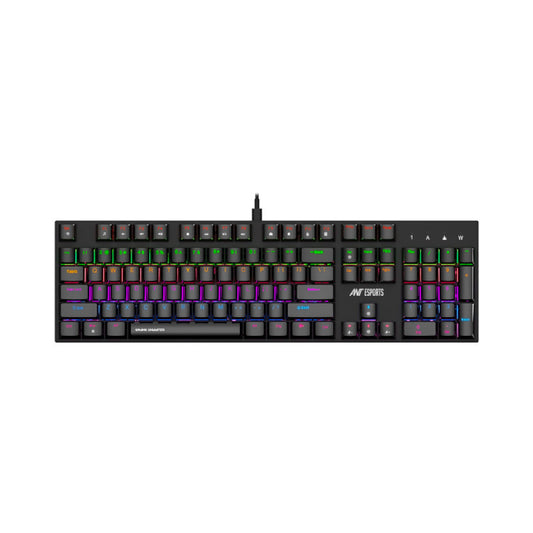 Ant Esports MK3200 V2 Wired Full Mechanical Gaming Keyboard with Red Switches, Multicolour Backlit