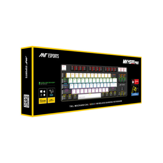 Ant Esports MK4500 Pro Wireless TKL Mechanical Gaming Keyboard with Red Switches, Multicolour Backlit
