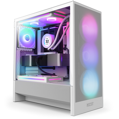 NZXT H5 Flow RGB 2024 Edition E-ATX White Mid Tower Case