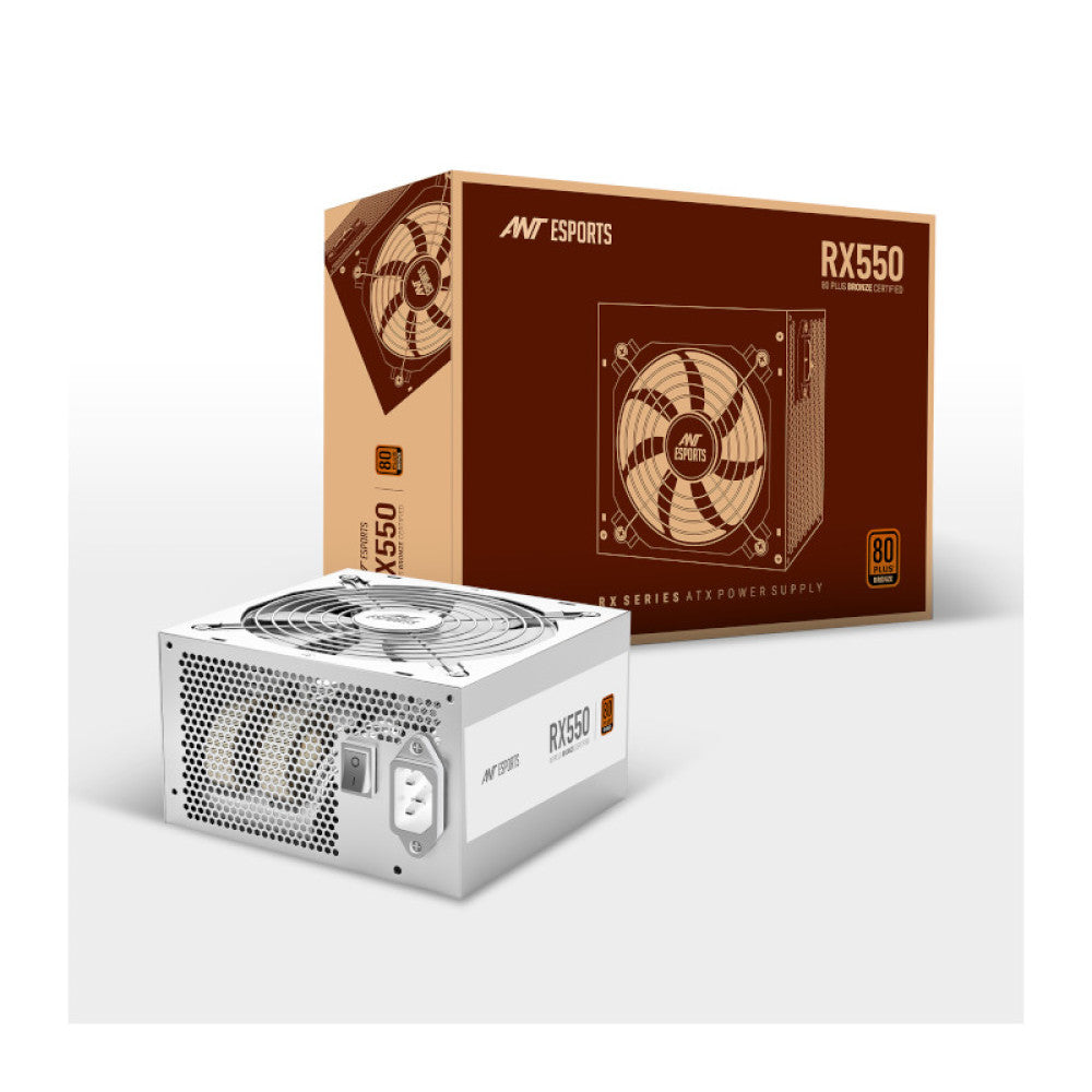 Ant Esports RX550 White - 80 Plus Bronze Certified 550 Watt Non-Modular Power Supply